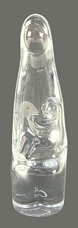 Daum French Crystal Sculpture of Madonna and Child