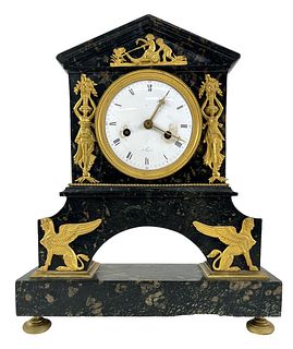 19th Century Ornate French Marble Mantel Clock