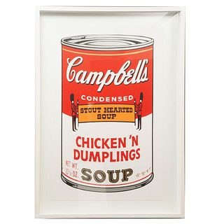 ANDY WARHOL, II.58: Campbell's Soup II, Chicken'n Dumplings, Con sello en la parte posterior, Serigrafía sin tiraje, 81 x 48 cm