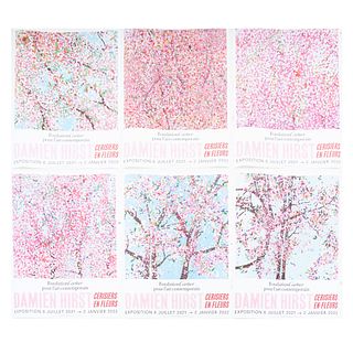 DAMIEN HIRST. Cerisiers en fleurs, 2018. Sin firma. Impresiones digitales. 80 x 60 cm cada una. Piezas: 6