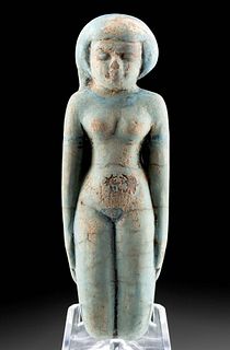 Rare Egyptian Faience Nude Female Maternity Figure