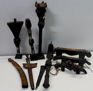 Lot of Assorted African / Tribal Carvings, Tools,