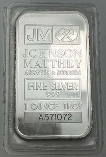 Johnson Matthey 1 ozt .999 Silver Bar
