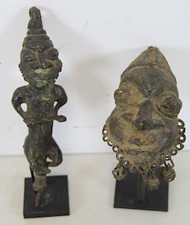 2 Antique Benin Style Bronzes.