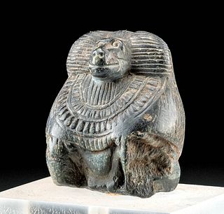 Egyptian Steatite Stone Seated Baboon