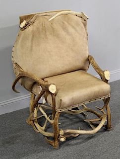 RINFRET. Custom Antler Chair with Hide