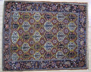 Roomsize Baktiari rug, ca. 1930, with repeating me