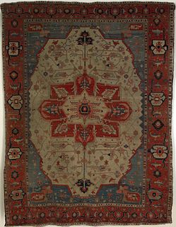 Roomsize Serapi rug, late 19th c., with central re