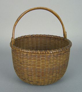 Nantucket lightship basket, late 19th c., signed "