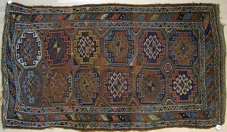 Kazak throw rug, ca. 1910, 7'4" x 3'10", togetheri