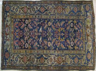 Two Hamadan throw rugs, ca. 1930, 5'8" x 4'4" and'