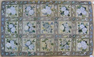 Four floral hooked rugs, early/mid 20th c., togeth