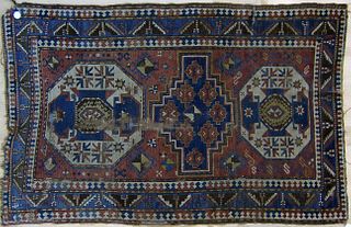 Lori Pembok throw rug, ca. 1900, 7'3" x 4'8".