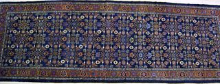 Semi antique Mahal long rug, 22' x 7'8".
