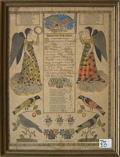 Harrisburg painted and hand-colored fraktur by Pet
