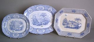 Three Ironstone platters, 19th c., largest - 19" l