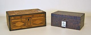 Sailors inlaid dresser box, 19th c., 5 1/2" h., 14