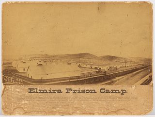 RARE ELMIRA, NEW YORK CIVIL WAR PRISON CAMP LARGE PHOTOGRAPH