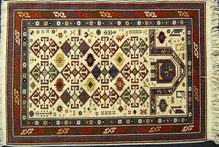 Contemporary Kazak throw rug, 61 1/2" x 41 1/2".
