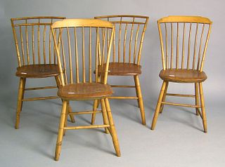 Two pair of windsor side chairs, ca. 1830.
