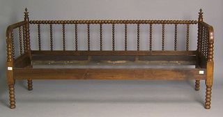 Two similar turned mahogany daybeds, late 19th c.,