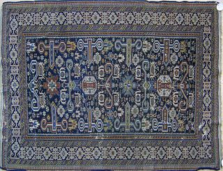 Shirvan throw rug, ca. 1900, with perepedil design