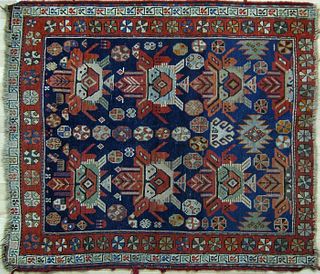 Karabaugh throw rug, ca. 1920, with repeating meda