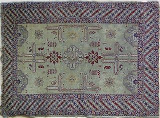 Turkish mat, ca. 1900, with geometric design on aa