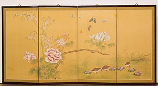 JAPANESE FOUR PANNEL TABLETOP SCREEN