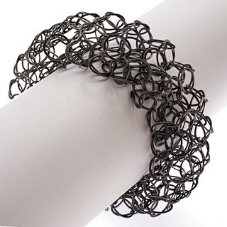 Oxidized Silver Bracelet, "Ervine," Joanne Thompson