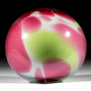 FREE-BLOWN MOTTLED GLASS WITCH BALL