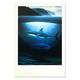 Wyland, "Great White Sharks" Limited Edition Lithograph, Numbered and Hand Signed with Letter of Authenticity.