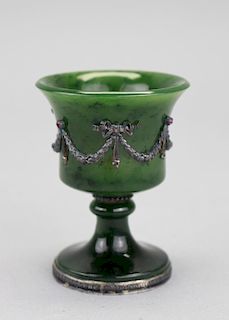 Signed Faberge Spinach Green Cup