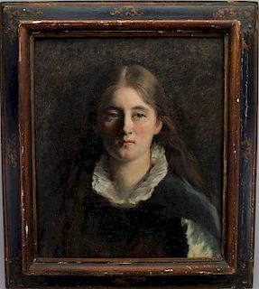 Early 20th C. American School Portrait of a Girl