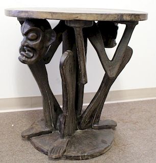 Figural Papua New Guinea Carved Wooden Table