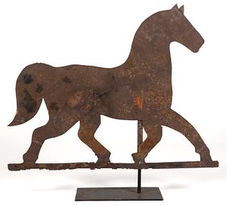AMERICAN FOLK ART CUT-OUT SHEET-IRON LARGE HORSE WEATHERVANE