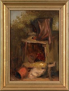 Mary Russell Smith(American 1842-1878), oil on pap