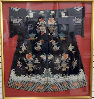 Framed Qing Dynasty Forbidden Stitchery Robe