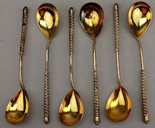 (6) Gilt/Silver Spoons
