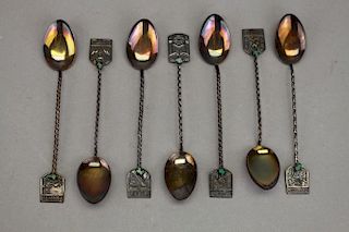 (7) Silver Souvenir Spoons
