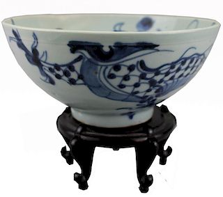 Ming Dynasty Blue/White Chinese Porcelain Bowl