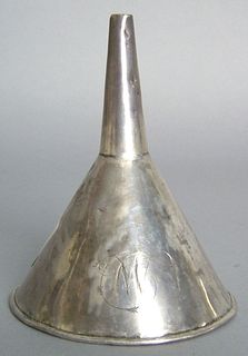 Silver funnel, 19th c., bearing the false touch of
