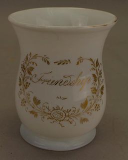 (1) French Opaline Glass "Friendship" Cup