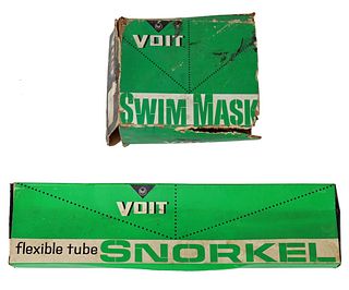 Vintage Voit Snorkel & Mask New In Original Boxes