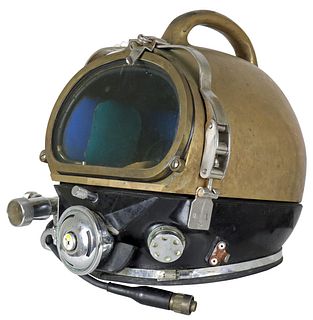 Scarce Comex Pro French Bronze Diving Helmet