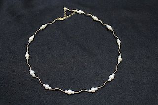 14k Gold & Pearl Necklace