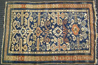 Daghestan throw rug, ca. 1910, with perepedil desi