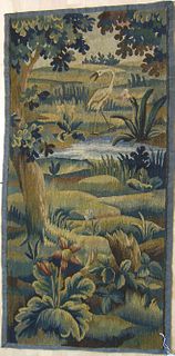 French woven tapestry, 19th c., with landscape and