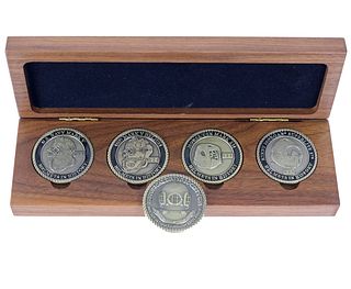 6 HDS Helmets In History Challenge Coins In Box Mark V XII