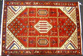 Contemporary Shiraz throw rug, 6'5" x 4'7".
